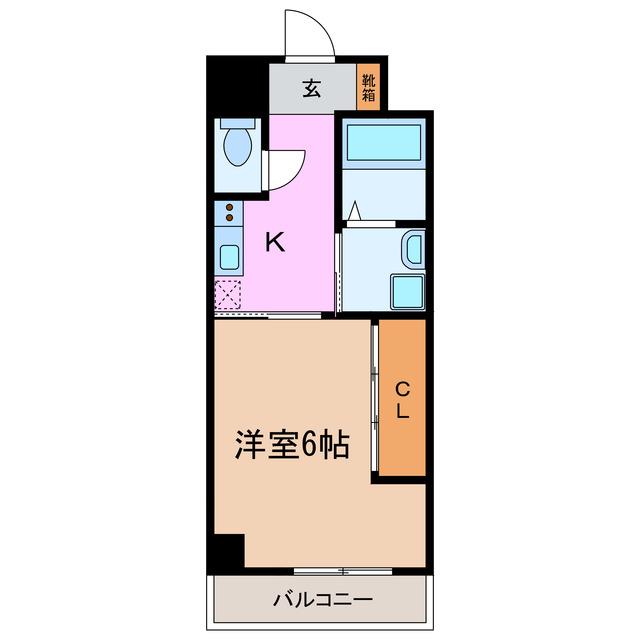 EXE原(1K/9階)の間取り写真