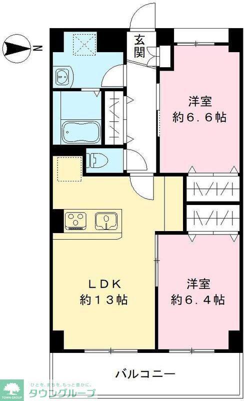 コパンリール(2LDK/5階)の間取り写真