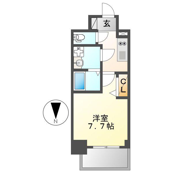 プレサンス桜通ザ・タイムズ(1K/13階)の間取り写真