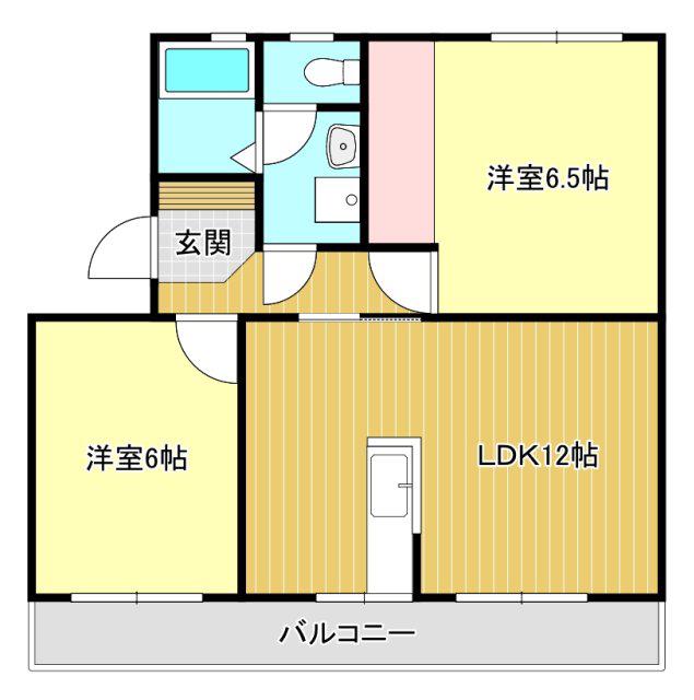 上島マンション(2LDK/3階)の間取り写真