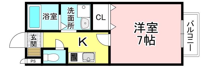 サンコート三雲(1K/2階)の間取り写真
