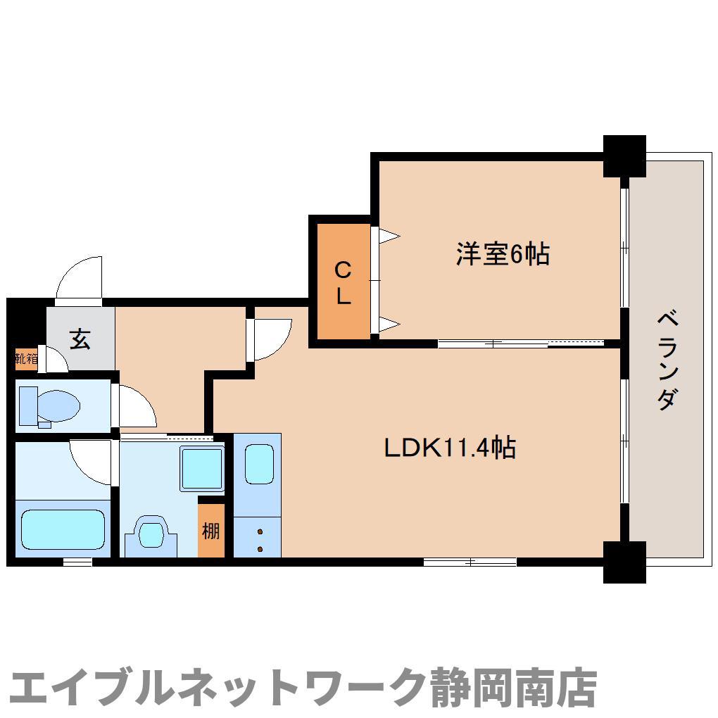 クリア壱番館(1LDK/5階)の間取り写真