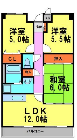 ブリーユエトワール(3LDK/2階)の間取り写真