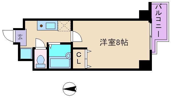 シェークル21(1K/5階)の間取り写真