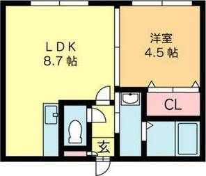 TILA北12条(1LDK/4階)の間取り写真