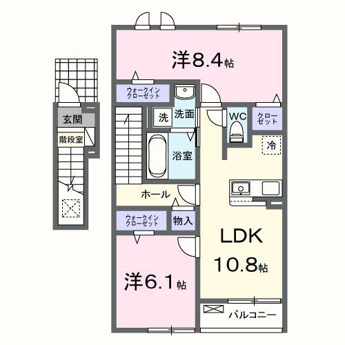 グランガーデン(2LDK/2階)の間取り写真
