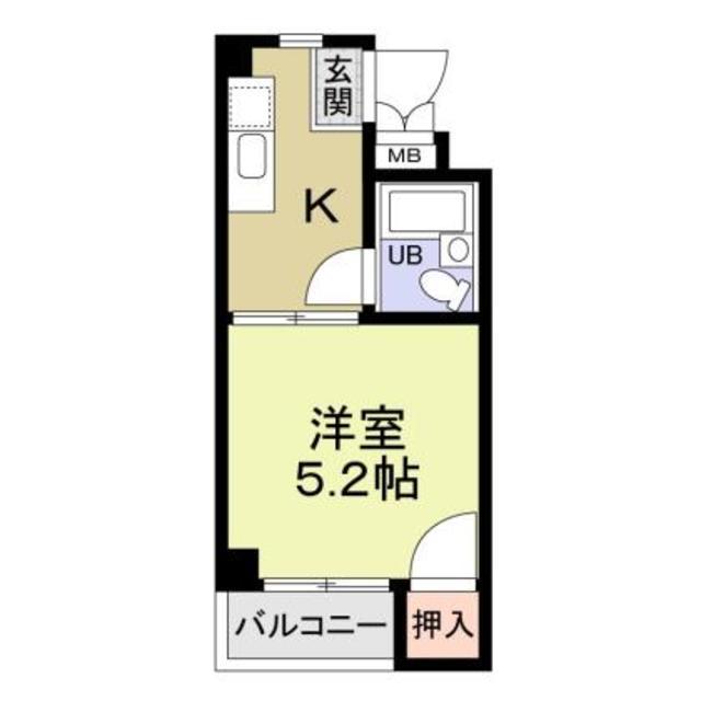 リトル名城(ワンルーム/3階)の間取り写真