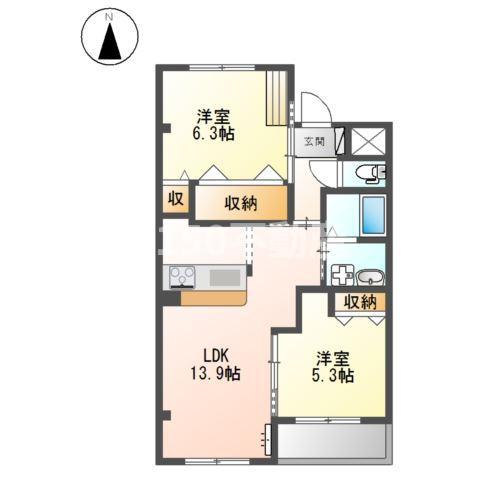 COURAGE(2LDK/3階)の間取り写真