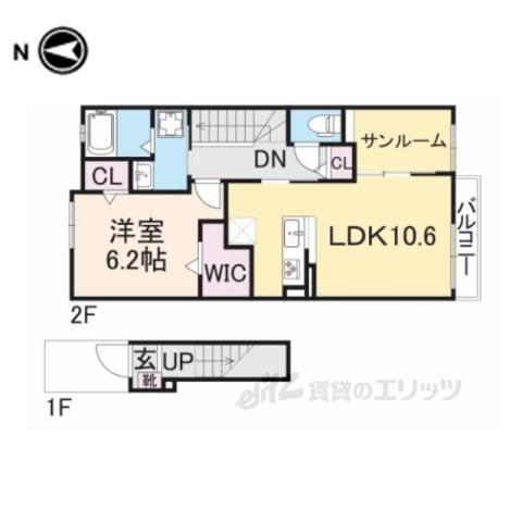 ベルソレイユ2(1LDK/2階)の間取り写真