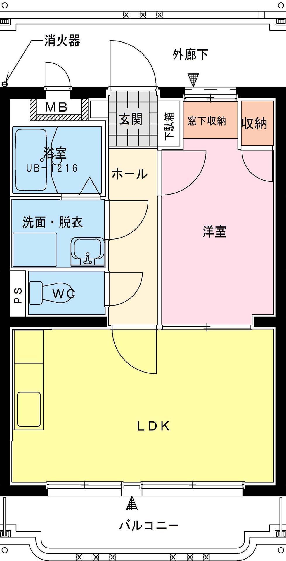グランツ・ソワ(1LDK/1階)の間取り写真