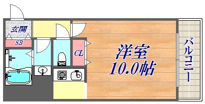 元町MGレジデンス3(1K/7階)の間取り写真