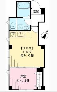 五本木グレイスヒルズ(1LDK/1階)の間取り写真