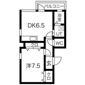 SKY TOWN FOUR(1LDK/2階)の間取り写真
