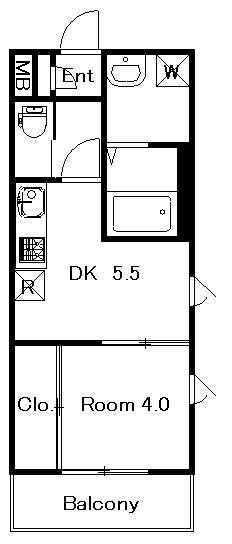 MODERN PALAZZO出雲(1DK/3階)の間取り写真