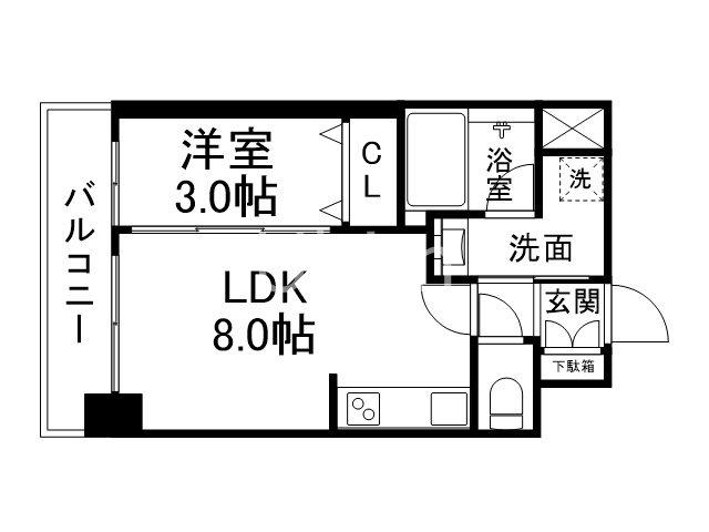 ピーノ京都西大路(1LDK/7階)の間取り写真