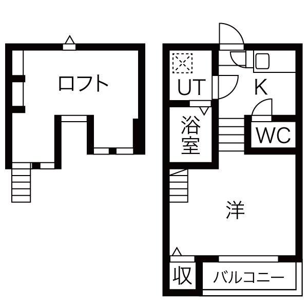 ガーデンスクエア(1SK/2階)の間取り写真