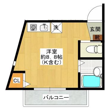 サンクレスト都島(ワンルーム/1階)の間取り写真