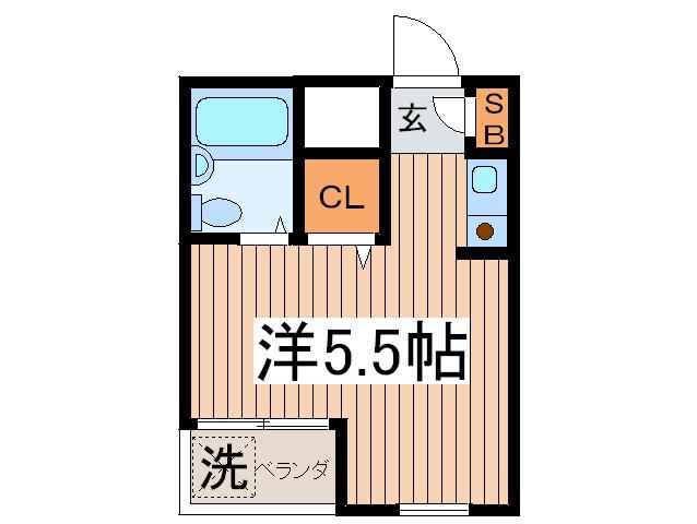 スリーエスビル(ワンルーム/2階)の間取り写真