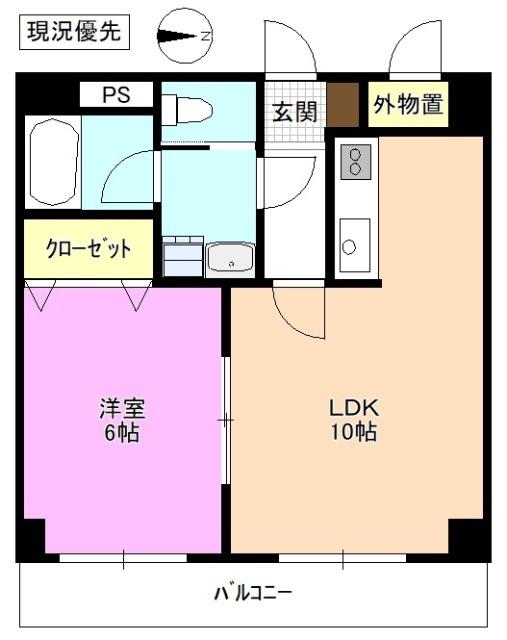 カステージュ松本(1LDK/5階)の間取り写真
