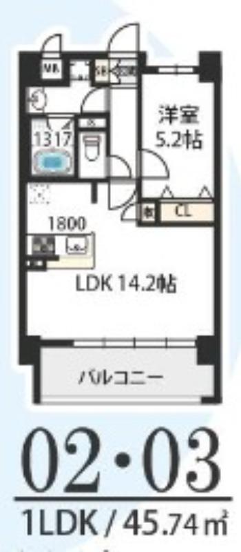 BERN GARDEN UEHONMACHI(1LDK/5階)の間取り写真