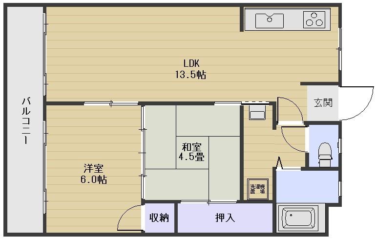TIERRA芳泉I(2LDK/2階)の間取り写真