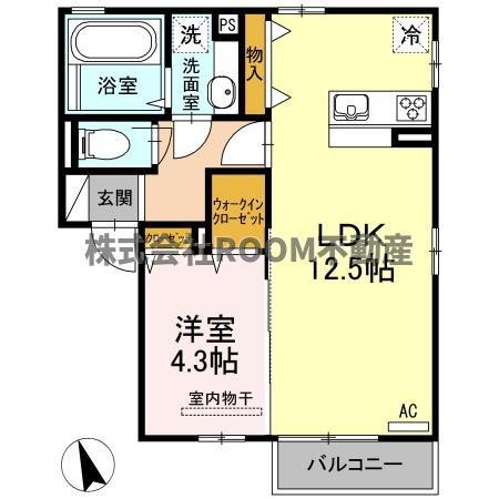 ヴェルデ カーサ(1LDK/1階)の間取り写真