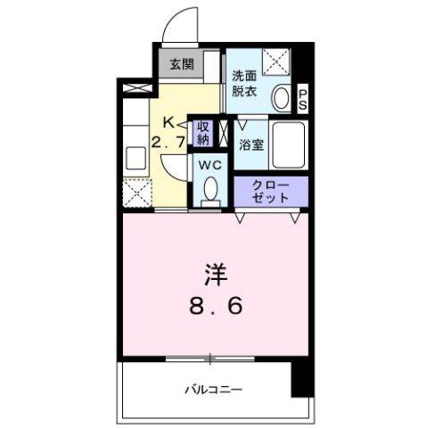 グラーツィア畠中(1K/7階)の間取り写真