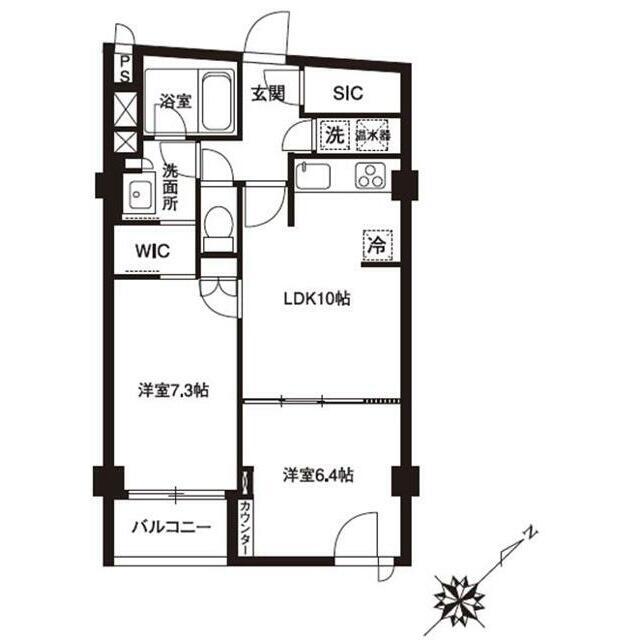 アーバンパーク代官山I(2LDK/2階)の間取り写真