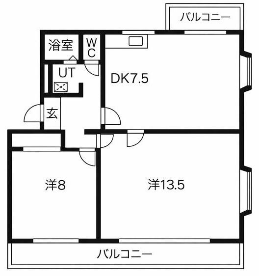 ファミール豊明(2DK/1階)の間取り写真