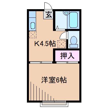 ゼフィール菊名A(1K/1階)の間取り写真