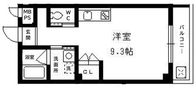 リリーセノラ(ワンルーム/2階)の間取り写真