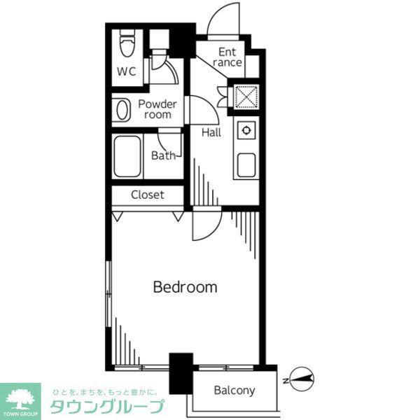 シルフィード東品川(1K/8階)の間取り写真