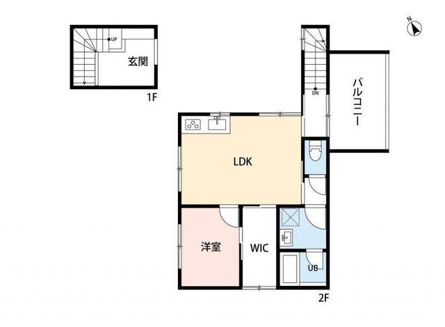 トレフル日野(1LDK/2階)の間取り写真