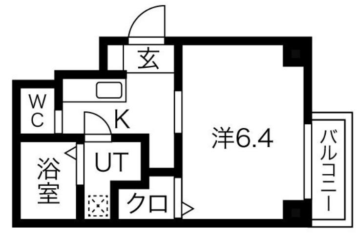 RESIDENCE六甲道(1K/1階)の間取り写真
