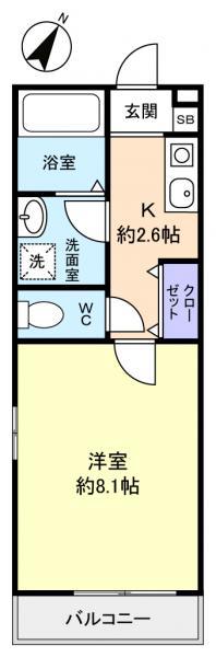 MARINA PALACE 薬円台(1K/1階)の間取り写真