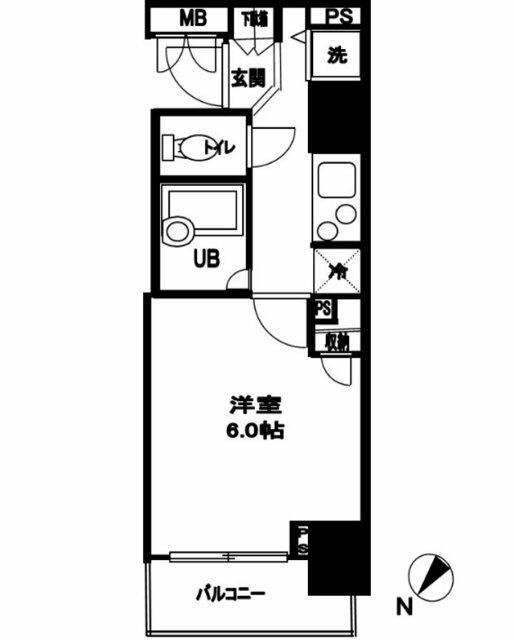 ドルチェ日本橋浜町壱番館(1K/5階)の間取り写真