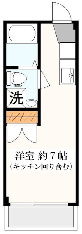 梅ヶ丘ホ-ムズ(ワンルーム/2階)の間取り写真