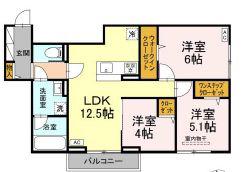 アクシス(3LDK/3階)の間取り写真