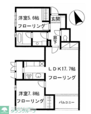 ユーコート学芸大学(2LDK/1階)の間取り写真