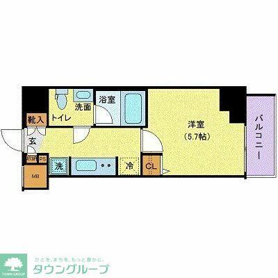 AZEST北千住(1K/7階)の間取り写真