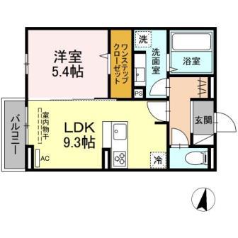 DーROOM城見町(1LDK/3階)の間取り写真