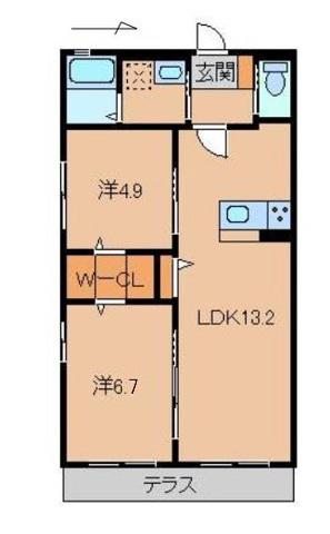 ハイム・ビジュン(2LDK/1階)の間取り写真