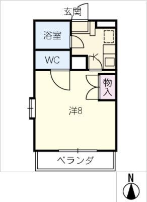 SUN MATE(1K/3階)の間取り写真
