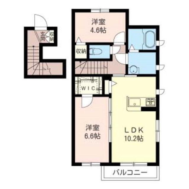 プランドール(2LDK/2階)の間取り写真
