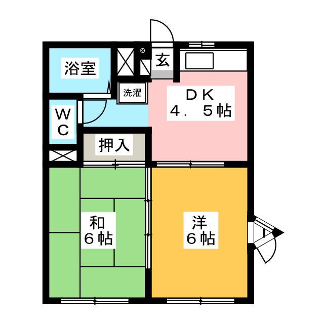 コーポ佐藤II(2DK/1階)の間取り写真