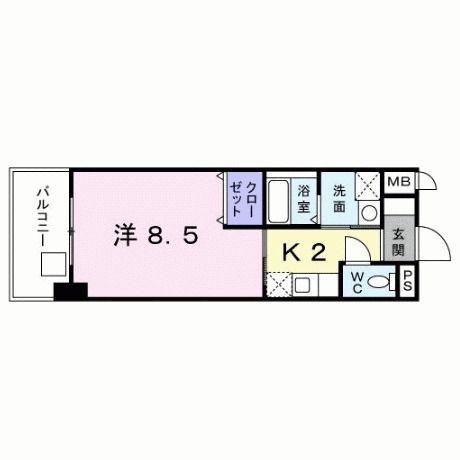 セトル.イン鳳(1K/2階)の間取り写真