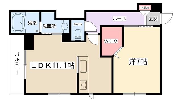 CULLINAN(1LDK/1階)の間取り写真