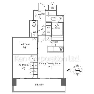 JIYUGAOKA MUSE SQUARE THE RESIDENCE(2LDK/8階)の間取り写真