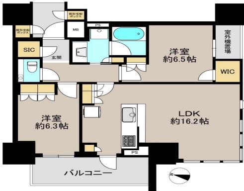ザ・パークハウス大阪梅田タワー(2LDK/6階)の間取り写真