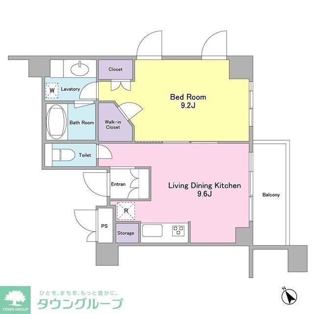 ランテンヌ四谷(1LDK/2階)の間取り写真